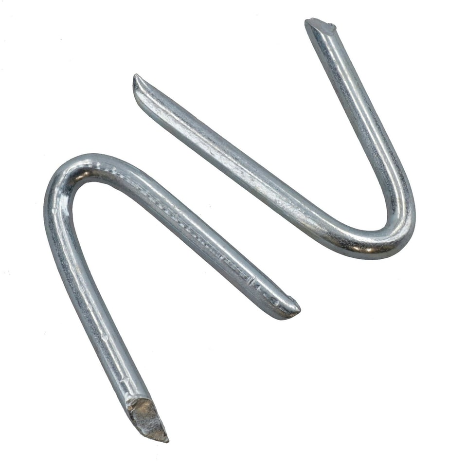 image 1 of 25mm Galvanised U Nails Heavy Duty Staples for Wires Fencing Mesh Netting 80pc