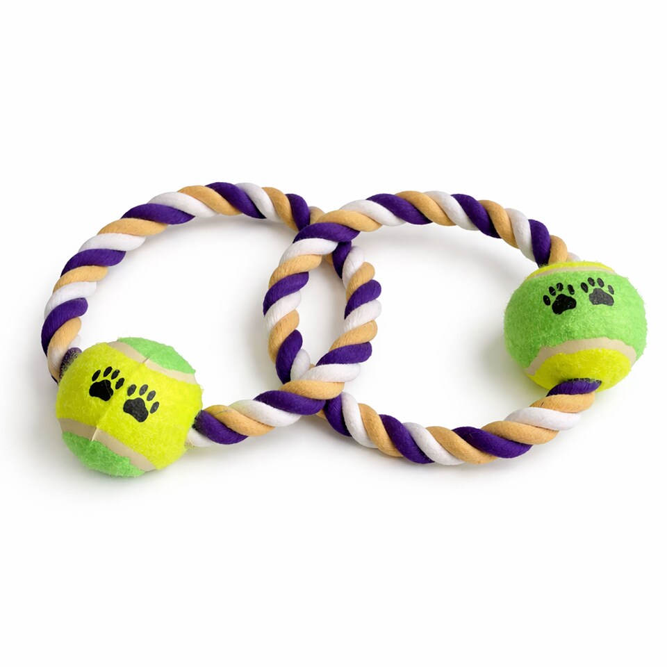 image 1 of Double Ring Tugger Durable Rope Dog Toy