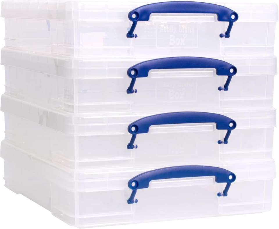 image 1 of Really Useful Plastic Storage Box 7L CLEAR Pack of 4