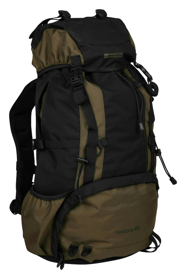 image 1 of Mountain Warehouse 40L Backpack Rucksack Hiking Walking Camping Bag | Green | Khaki