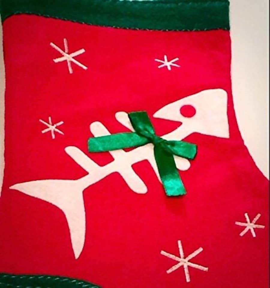 image 1 of Cat 'Santa Claws' Christmas Stocking