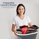 image 6 of Crystals Large Collapsible Fold Able Laundry Basket Pop Up Clothing Washing Storage For Bedrooms Laundry Room Bathroom (Oval Grey) | Grey | white