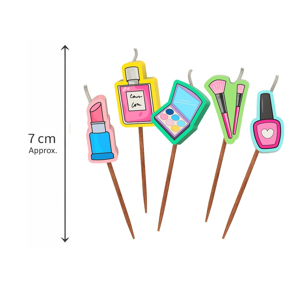 image 1 of Novelty Birthday Cake Candle Set - Makeup