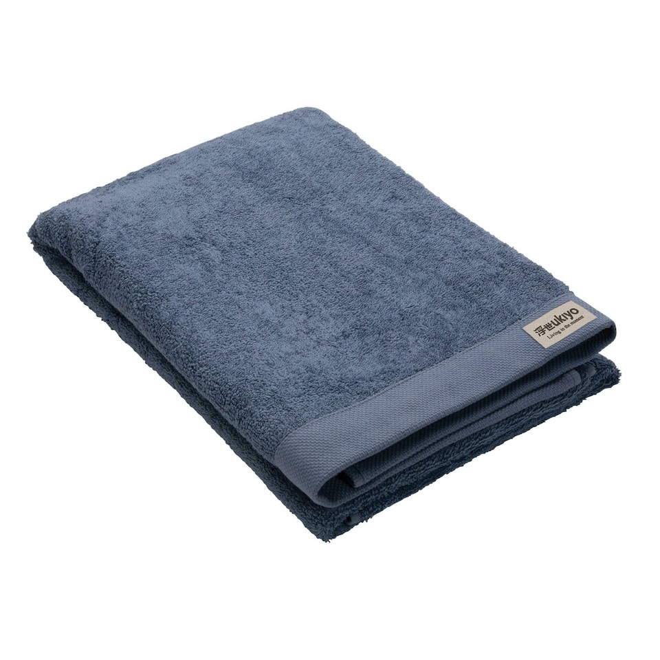 image 1 of Ukiyo Sakura Aware Bath Towel - Blue - 140cm x 70cm | Blue