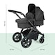 image 3 of Stomp Luxe 12pc Travel System with Cirrus i-Size Car Seat & ISOFIX Base, Carrycot, Reversible Seat, Rain Cover & More (Black/Charcoal Grey/Black)