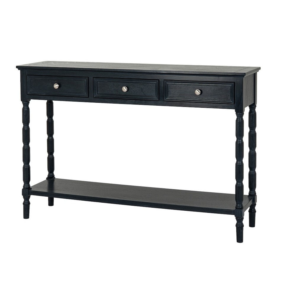 image 1 of Contour Collection 3 Drawer Console Table - Wood - L33 x W120 x H80 cm - Black