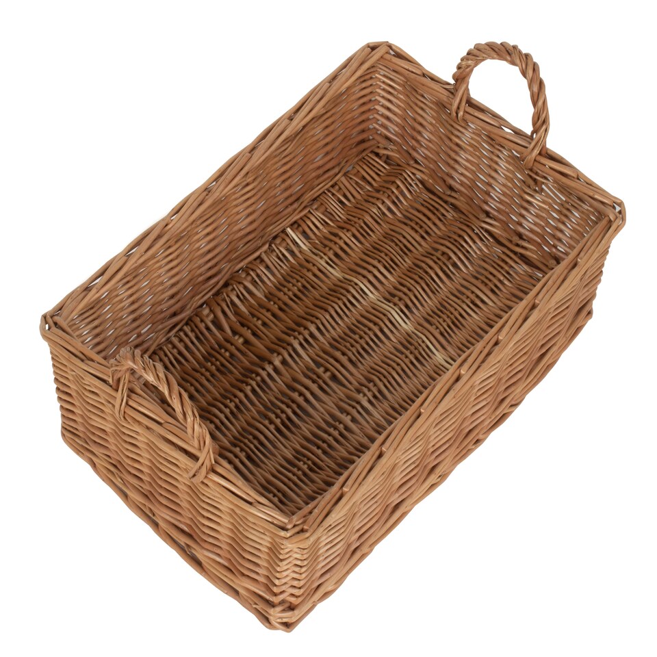 image 1 of Medium Wicker Rectangular Display Basket | Brown | Brown | Medium