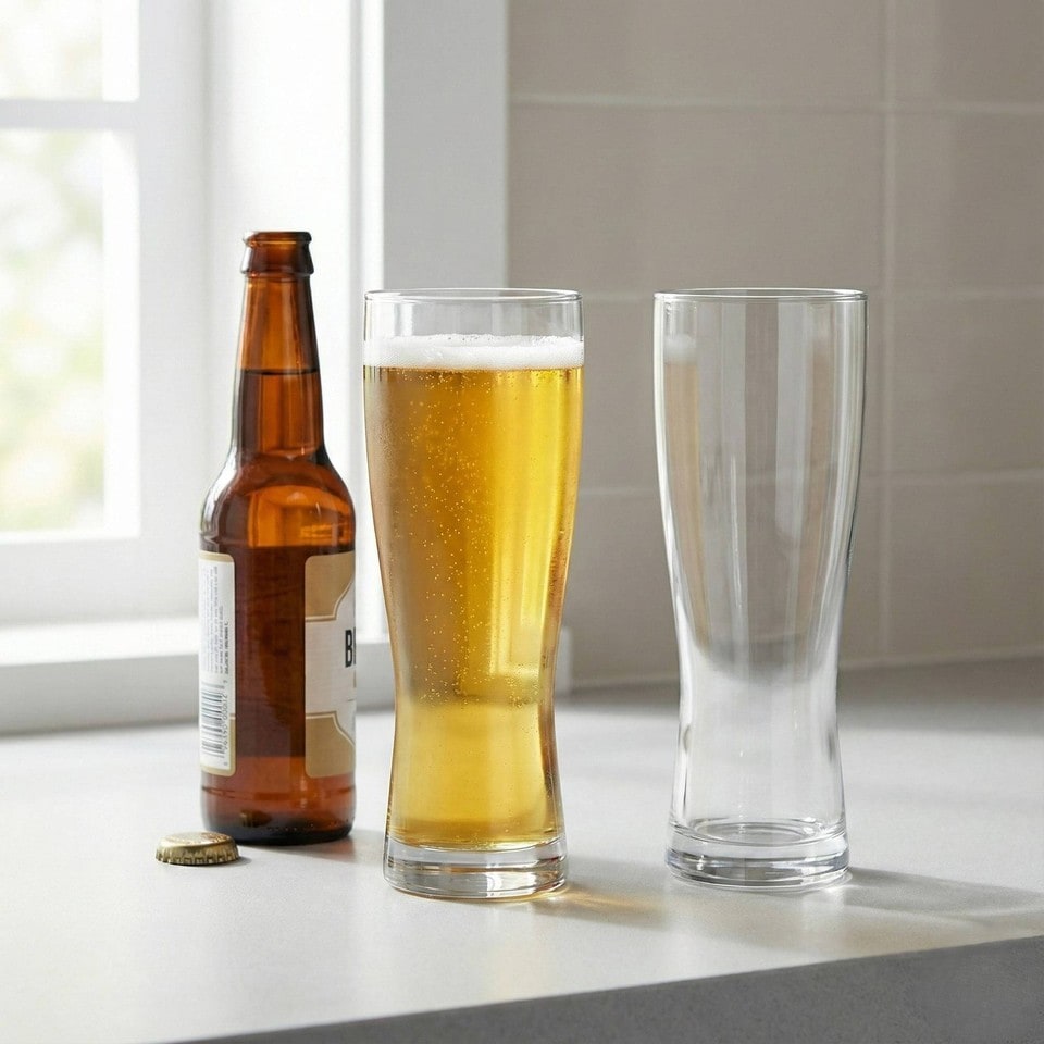 image 1 of 360ml Malta Beer Glasses Lager Ale Cider Drinkware Pub Bar