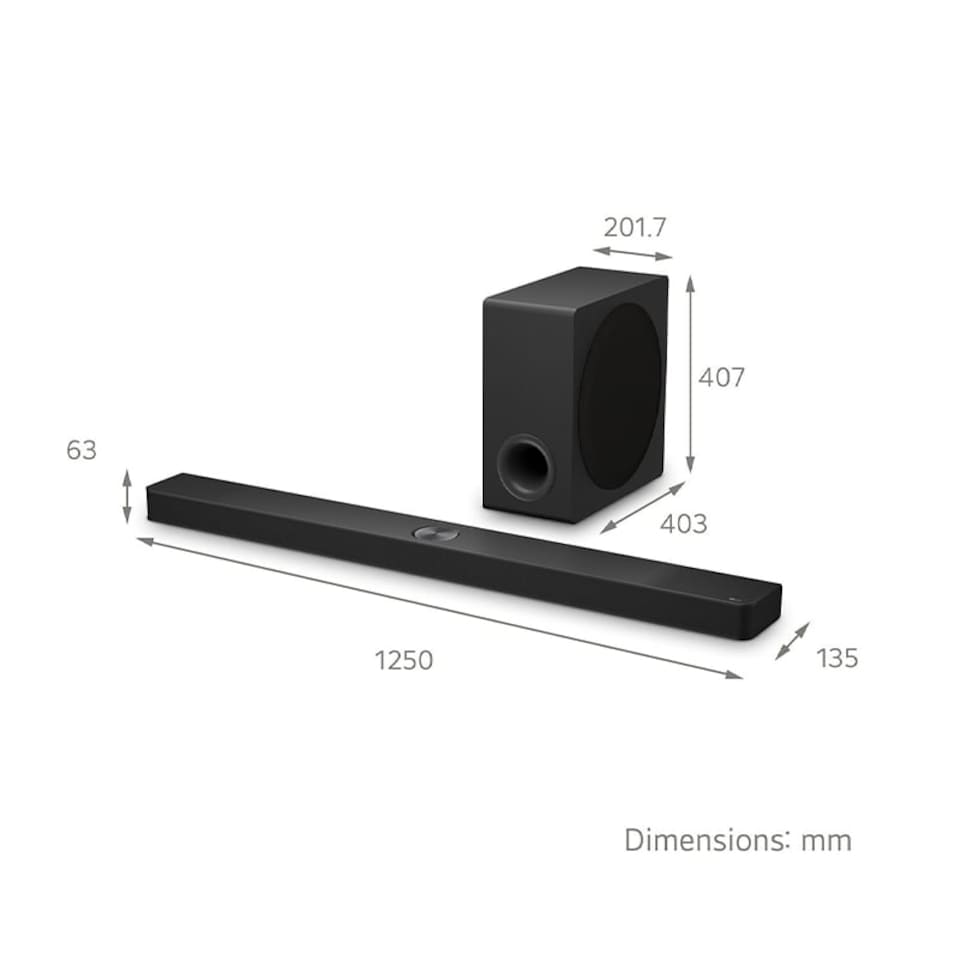 image 1 of LG US90TY 5.1.3ch Dolby Atmos Soundbar and Wireless Subwoofer - Black