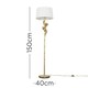 image 3 of ValueLights Monkey Painted Gold Floor Lamp with White Tapered Shade and LED Bulb
