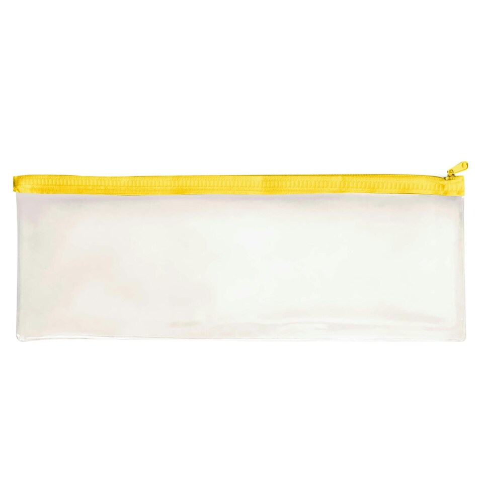 image 1 of Janrax 13x5" Yellow Zip Clear Exam Pencil Case