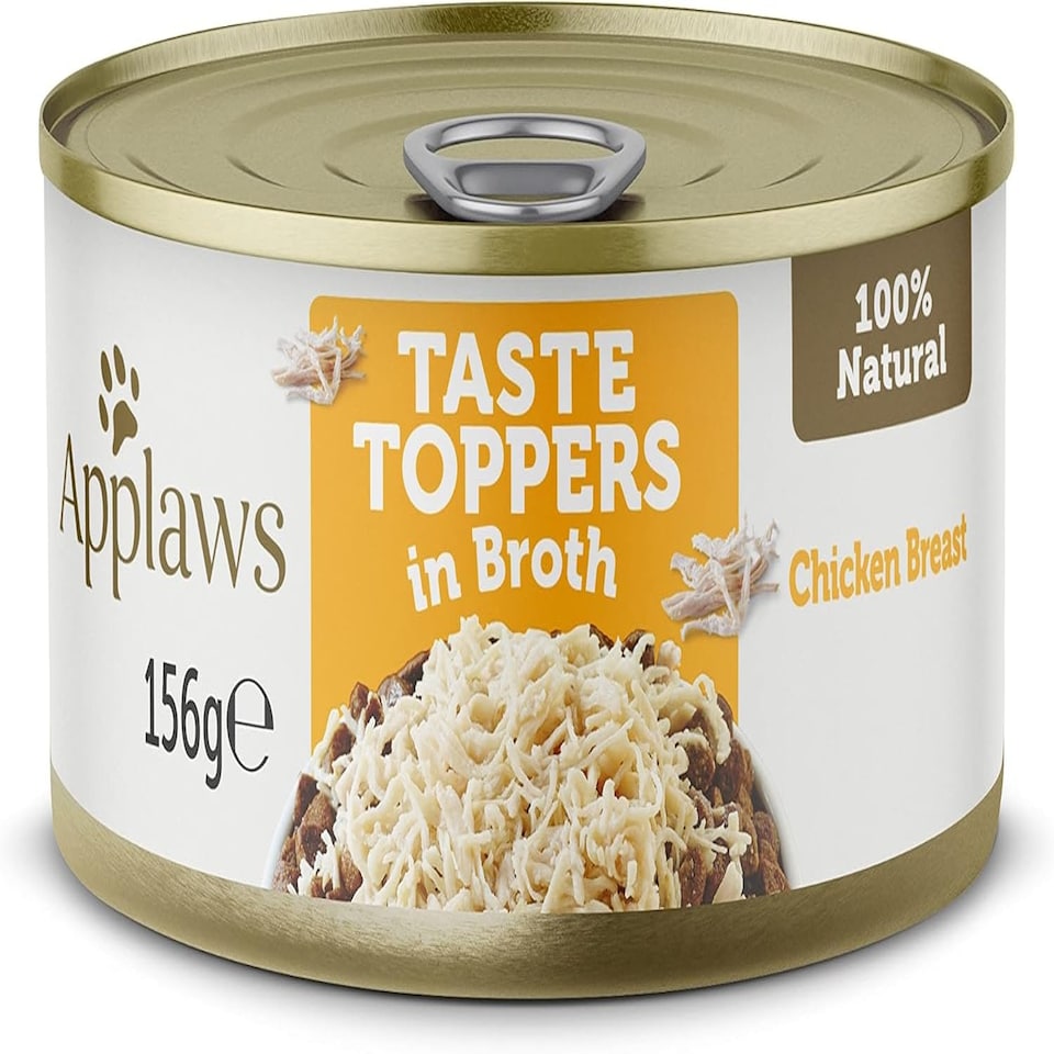 image 1 of Applaws 100% Natural Wet Dog Food Tins, Chicken Breast with Rice in Broth, 156g (Pack of 12)