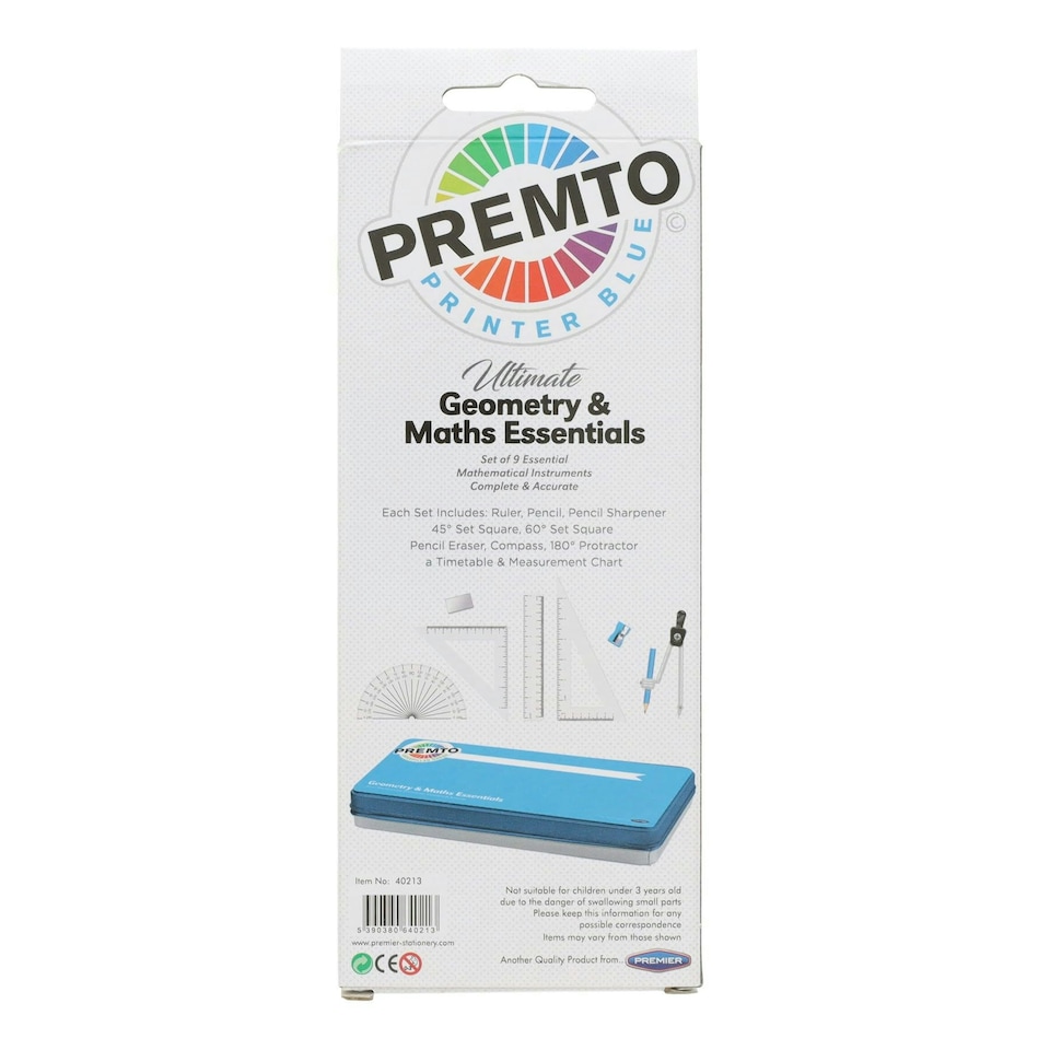 image 1 of 9 piece Printer Blue Maths Set By Premto
