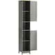 image 9 of Bath Vida Priano 2 Door Tall Bathroom Freestanding Storage Cabinet, Grey & Oak