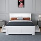image 3 of 5ft King Size 4 drawer storage, Solid,strong,white painted wood bed frame.Wooden bedstead | White | King