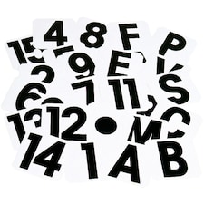 Stubbs Self Adhesive Label Letters - Black/White - E
