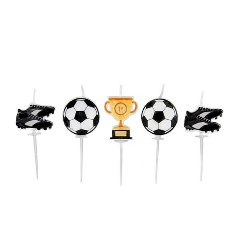 image 1 of Anniversary House Football Party Pick Candles Pack of 5