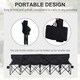image 4 of Outsunny 6 Seater Folding Bench Camping Chair with Cup Holder, Black