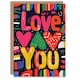 image 1 of Love You Graffiti Hearts Anniversary Valentines Her Wife Card