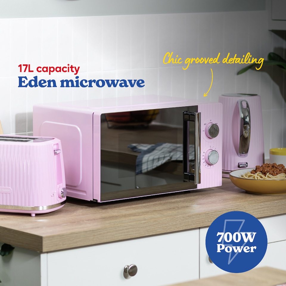 image 1 of Russell Hobbs Manual Microwave Eden 17L with 5 Power Levels Pink RHMM725RP
