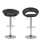 image 2 of Plump Dark Grey Swivel Bar Stool with Open Back