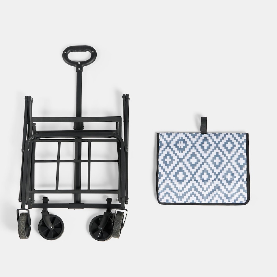 image 1 of OHS Printed Foldable Camping Trolly Outdoor Garden Cart Shopping