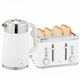 image 1 of HOMCOM 1.7L 3000W Rapid Boil Kettle and 4 Slice Toaster Set Crumb Tray White