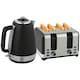 image 1 of HOMCOM 1.7L 3000W Quick Boil Kettle and 4 Slice Toaster Set Crumb Tray Black