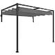 image 1 of Outsunny 2 x 3m Lean To Pergola with Retractable Roof, Wall Mounted Garden Gazebo Outdoor Sun Shade Shelter for Patio, Deck, Dark Grey