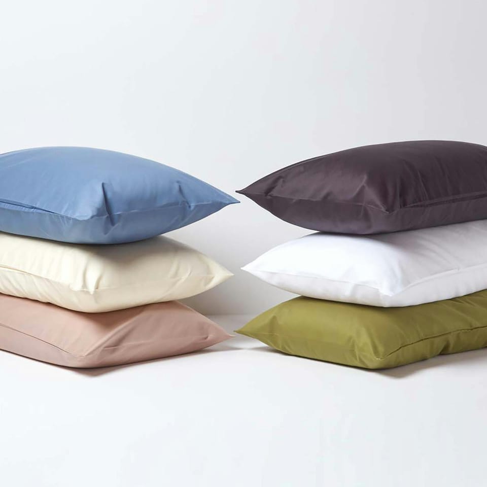 image 1 of Homescapes White European Size Egyptian Cotton Pillowcase 1000 TC - 60 x 60 cm | White