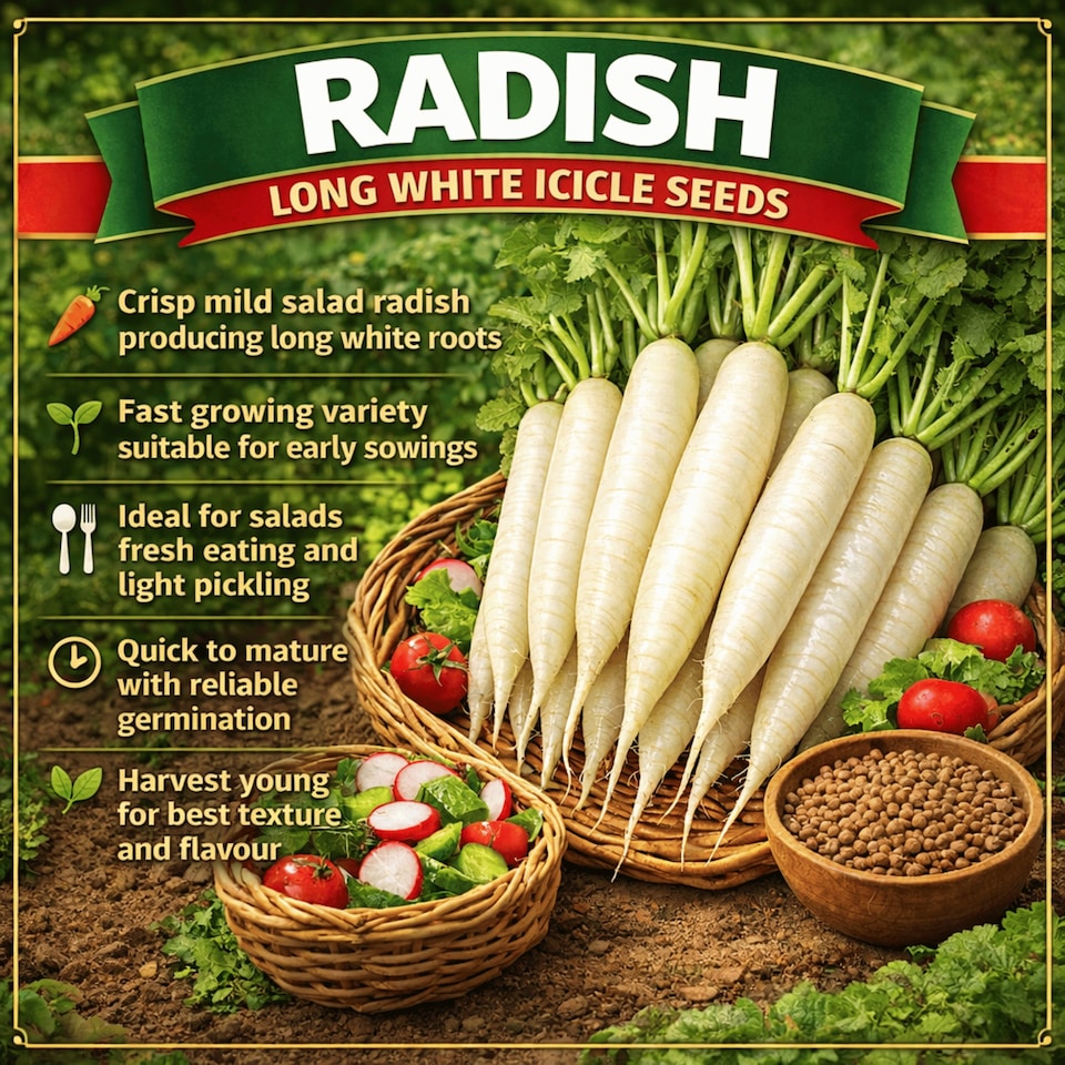 White Long Icicle Radish Seeds - Tesco Groceries