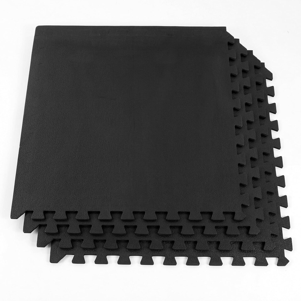 image 1 of Actiasmat - Industrial Garage Gym Floor Tiles | Dark Grey EVA Foam Interlocking Mats for Home Garage & Fitness Flooring