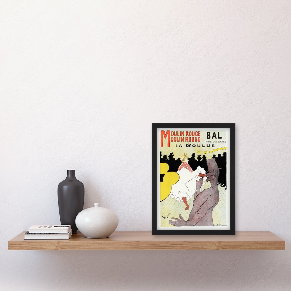 image 1 of Toulouse Lautrec Framed Wall Art Print Moulin Rouge La Goulue Home Décor