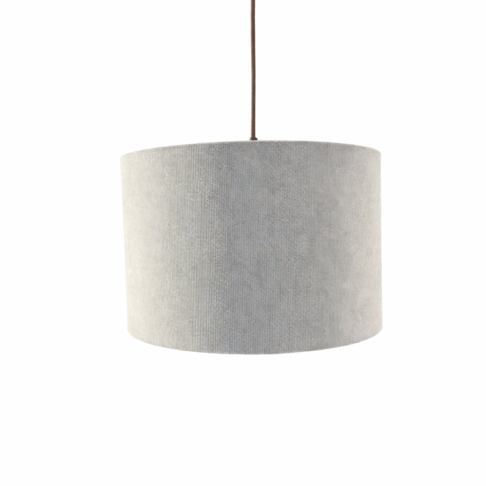 image 1 of CGC LOLA Grey Corduroy 30cm Lampshade with Silk Inner