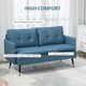 image 4 of HOMCOM Modern Two Seater Sofa, Button Tufted Loveseat with Cushions and Steel Legs for Living Room, Guest Room, Dark Blue
