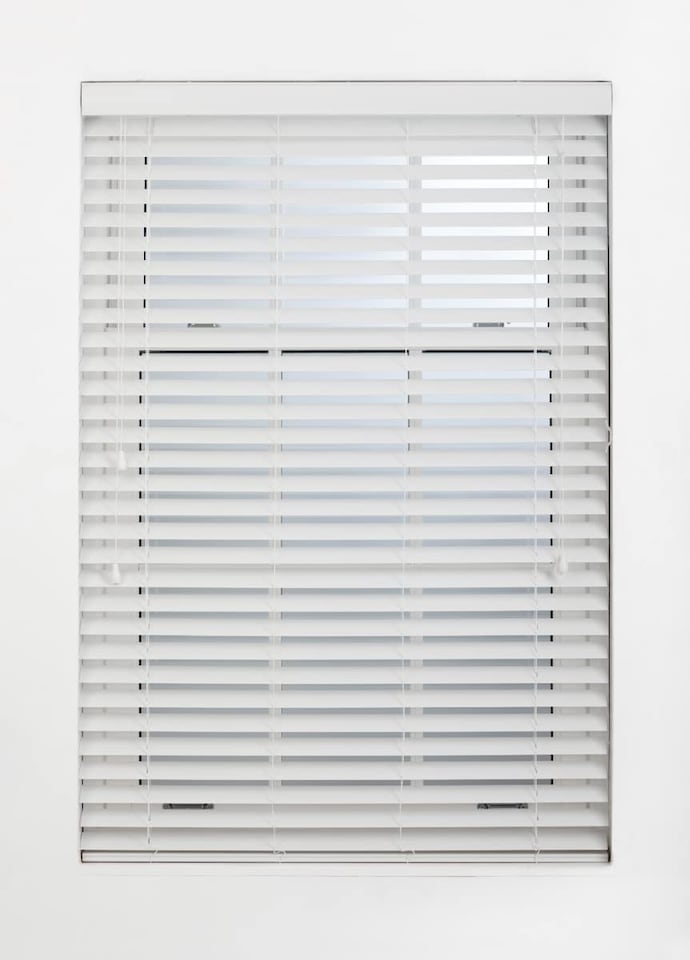 image 1 of Faux Wood Venetian Blind with String (W)55cm x (L)210cm