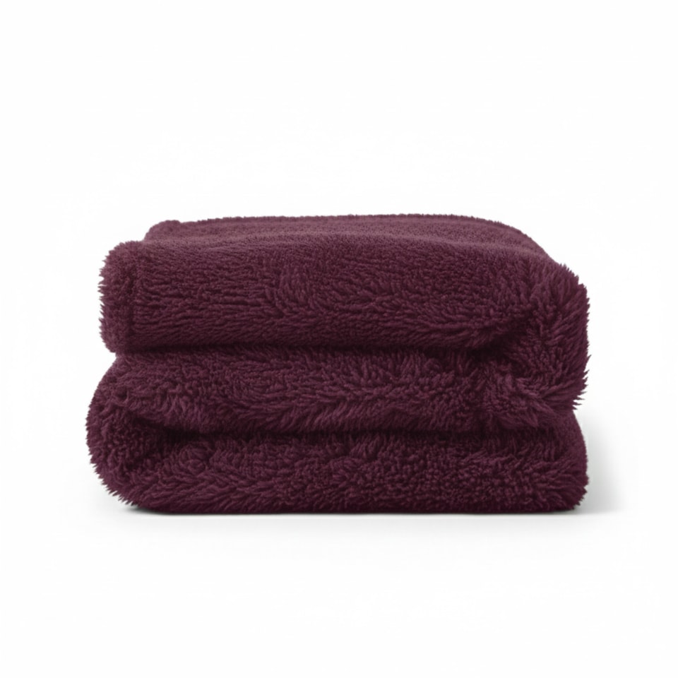 image 1 of Cuddly Extra Fluffy Throw Ultra Soft Plush Blanket for Sofa Bed Home Decor | Purple | Plum