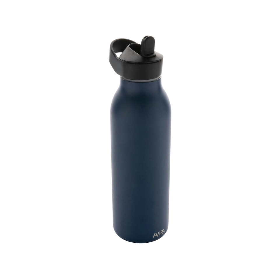 image 1 of Avira Ara Flip Top Recycled Stainless Steel 500ml Water Bottle - Navy - One Size | Blue | One Size