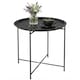 image 1 of Outsunny 46cm Round Garden Table Side Table with Removable Tray, Black