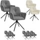 image 9 of Swivel Chair Lenia - upholstered, padded, 56.5 x 54 x 86 cm - Set of 2 Grey | Velvet Look Anthracite/Black
