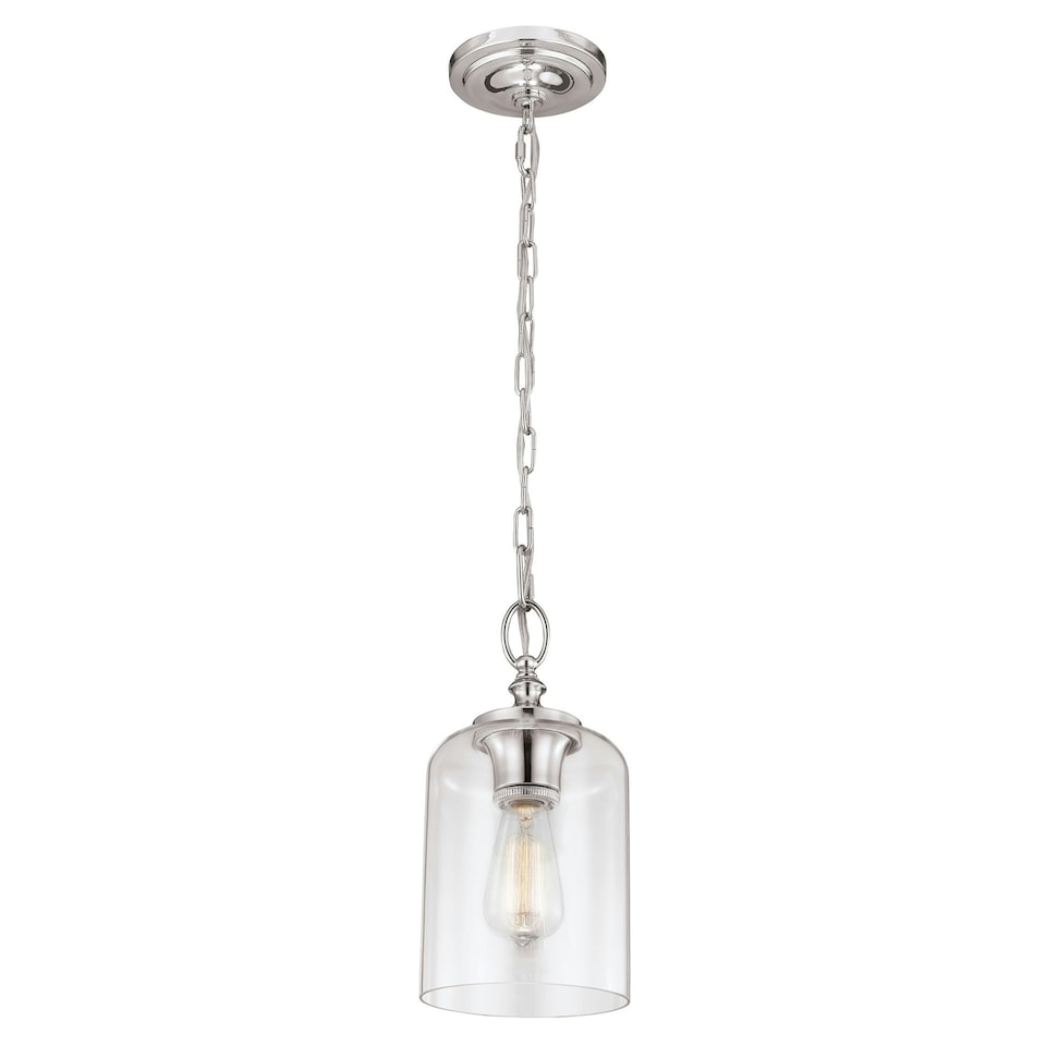image 1 of Hounslow 1 Light Ceiling Mini Pendant Polished Nickel, E27