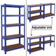 image 1 of House of Home Steel Racking Shelving 5 Tier Heavy Duty Garage Storage Racks Shelf Metal Unit | Blue
