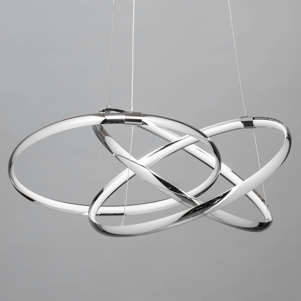 image 1 of BHS Sola LED Triple Ring Ceiling Pendant, Chrome | Silver | Chrome | 1