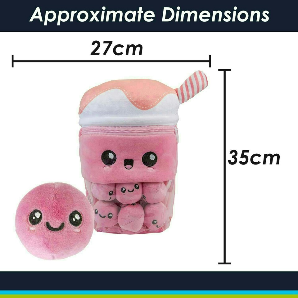 image 1 of Boba Tea Soft Toy Cute Plushie Huggable Cuddly Stuffed Toy Gift 35cm Pink