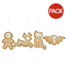 Something Different Skeleton Cookie Ornament Set (Pack of 4) - Brown/White - One Size