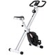 image 1 of SPORTNOW Folding Exercise Bike, Quiet Stationary Bike with 8-Level Magnetic Resistance, Heart-Rate Sensor, Adjustable Seat and Wheels for Home Gym Workout, Black and White | White
