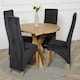 image 1 of Oregon Round Oak Dining Table with Lola Fabric Chairs Black
