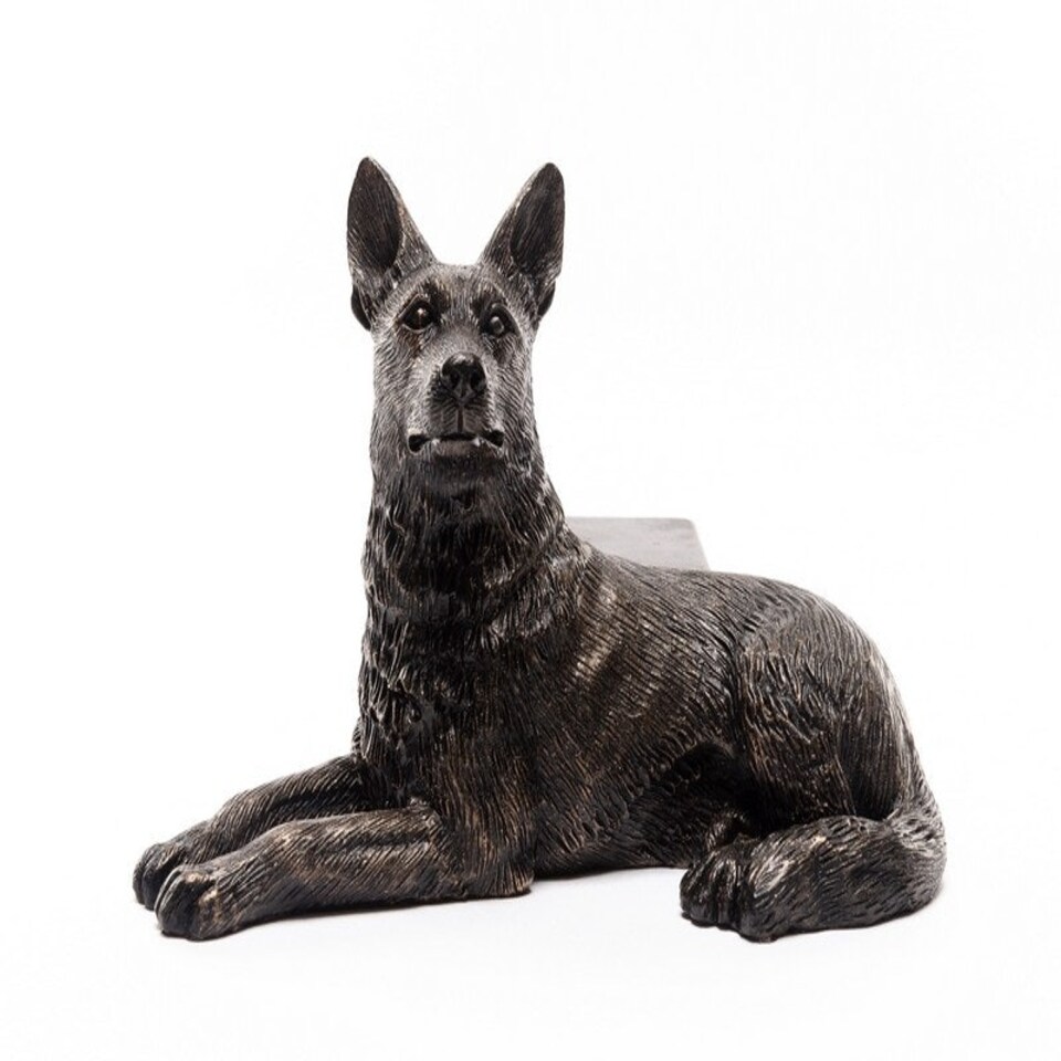 image 1 of German Shepherd Plant Pot Feet - Set of 3 - L8 x W11.5 x H7.5 cm Brown