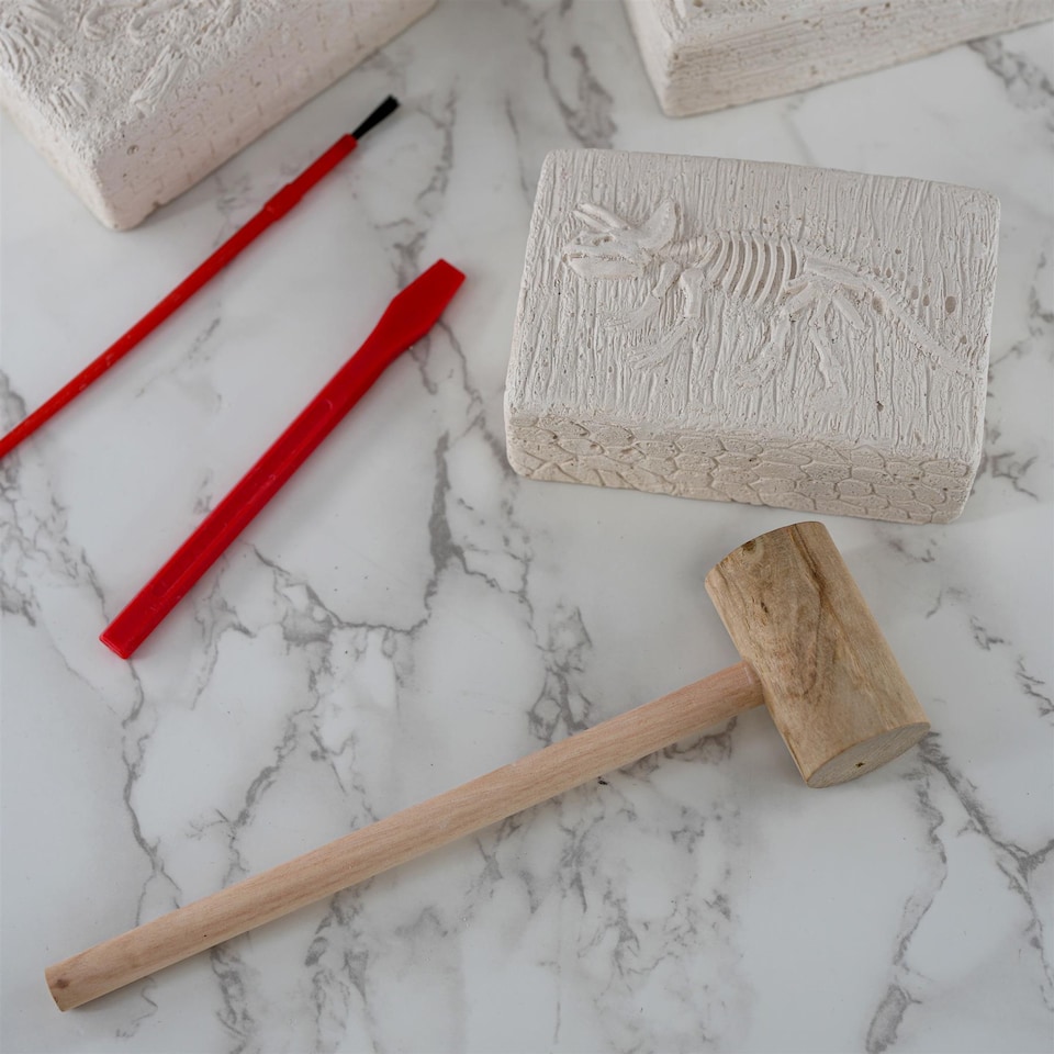 image 1 of The Magic Toy Shop Dinosaur Fossils Digging Excavation Kit Glow in the Dark Science Toy