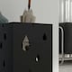 image 6 of HOMCOM Metal Umbrella Stand, Square Umbrella Basket with 4 Hooks Drip Tray Black